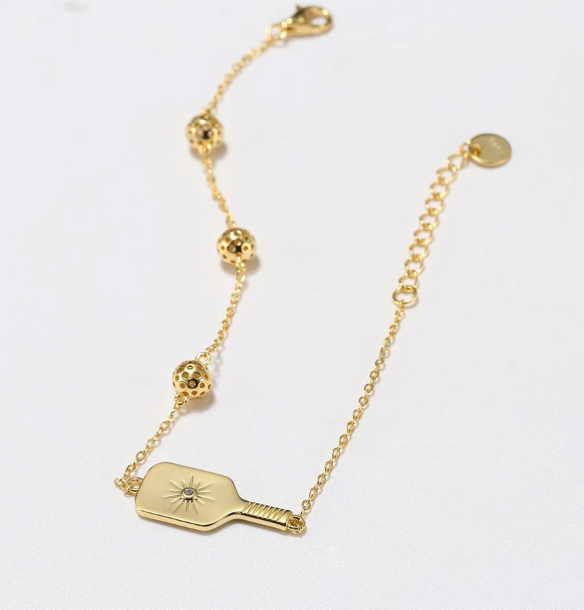Pickleball Play It Forward Bracelet Gold
