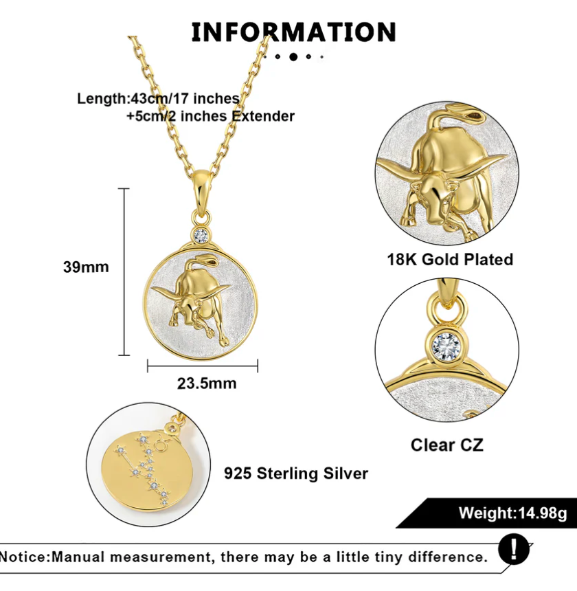 Wild Zodiac Taurus Necklace