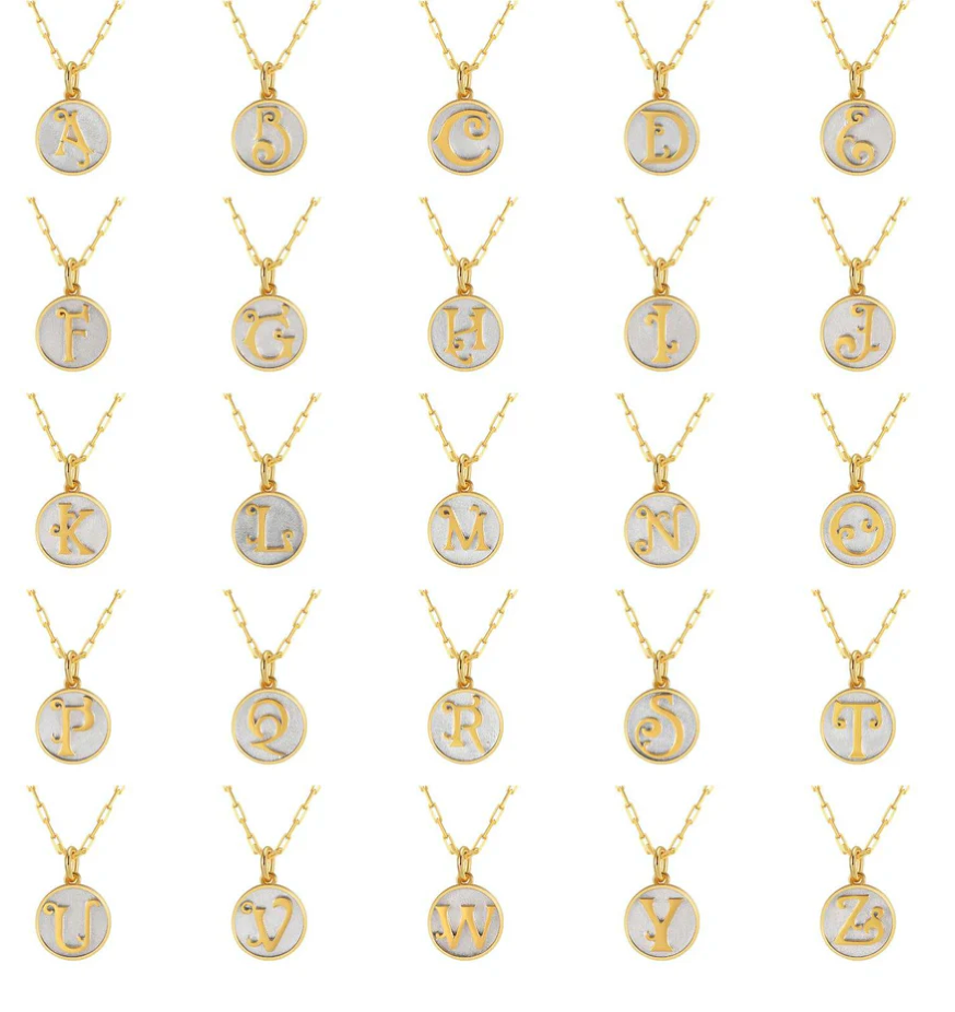 Dainty Fancy Initial Pendant Necklace B