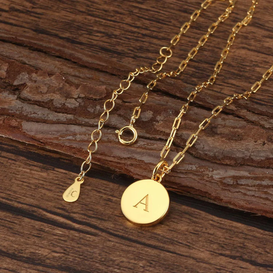 Dainty Fancy Initial Pendant Necklace A