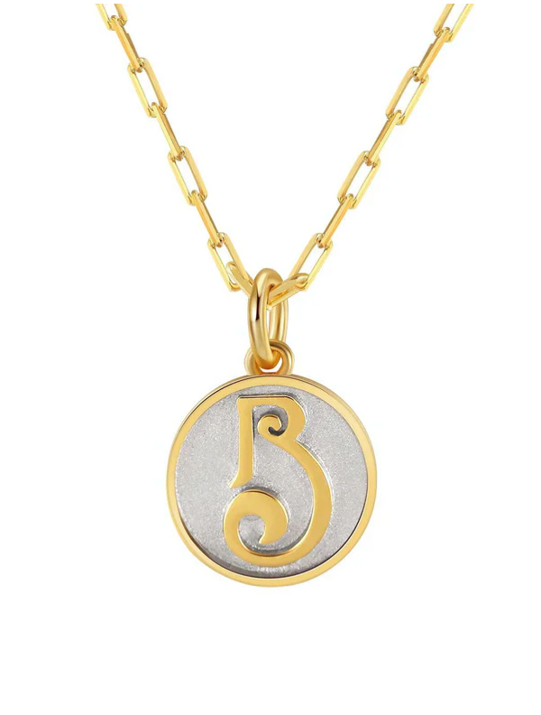 Dainty Fancy Initial Pendant Necklace B