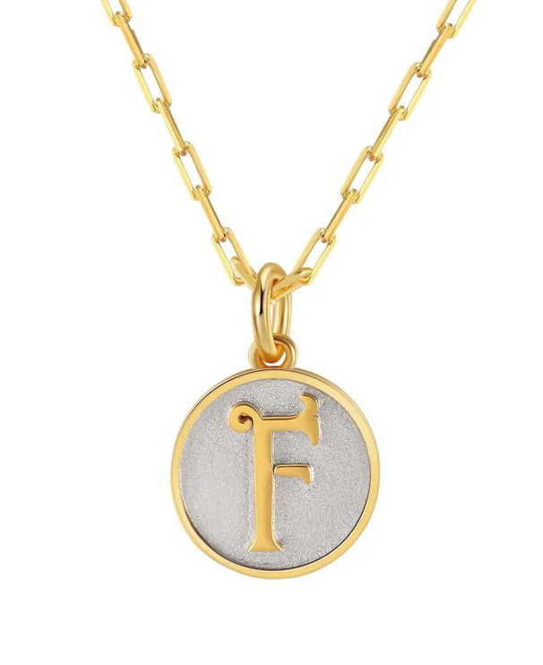 Dainty Fancy Initial Pendant Necklace F