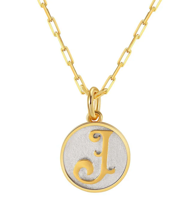 Dainty Fancy Initial Pendant Necklace J
