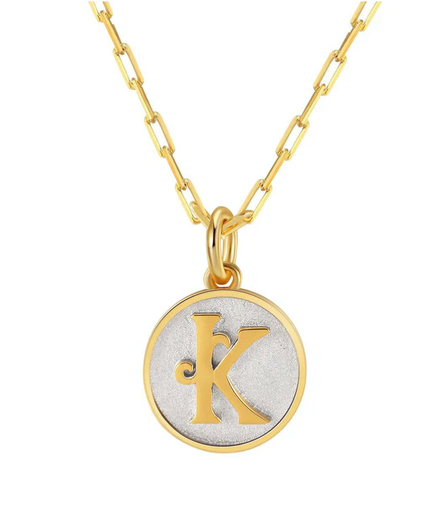 Dainty Fancy Initial Pendant Necklace K