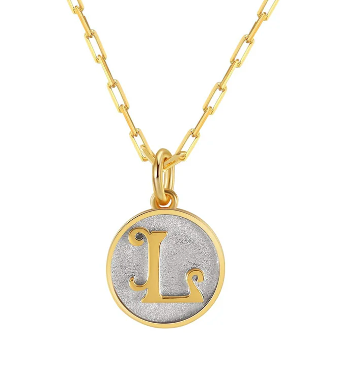 Dainty Fancy Initial Pendant Necklace L
