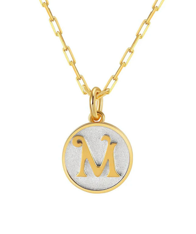Dainty Fancy Initial Pendant Necklace M