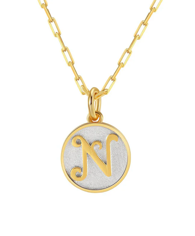 Dainty Fancy Initial Pendant Necklace N