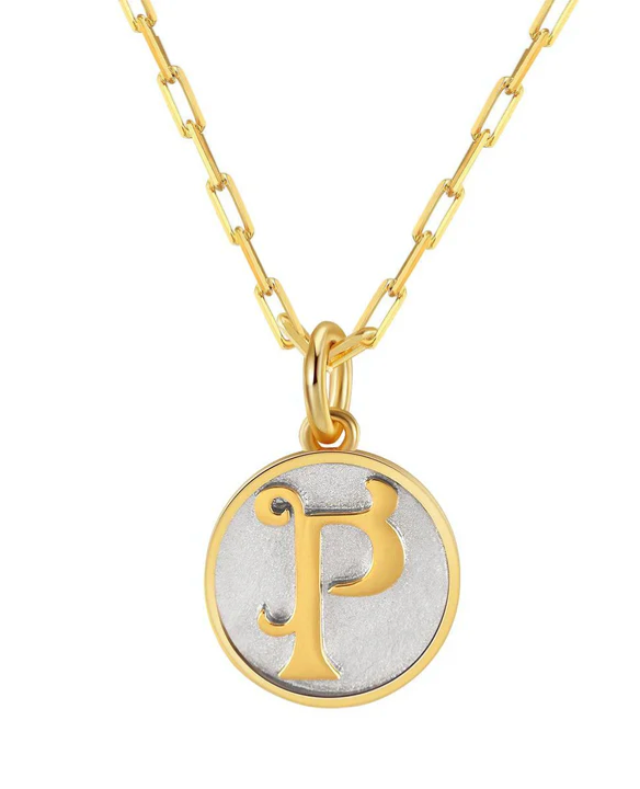 Dainty Fancy Initial Pendant Necklace P