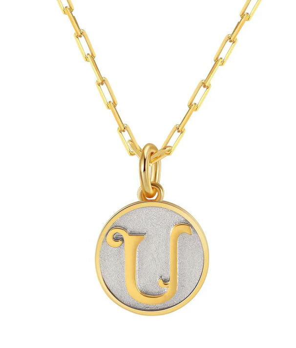 Dainty Fancy Initial Pendant Necklace U