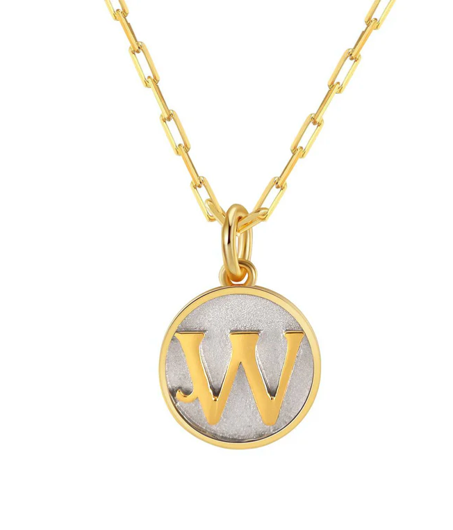 Dainty Fancy Initial Pendant Necklace W