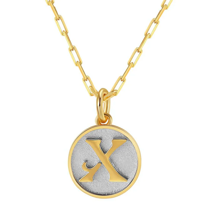 Dainty Fancy Initial Pendant Necklace X