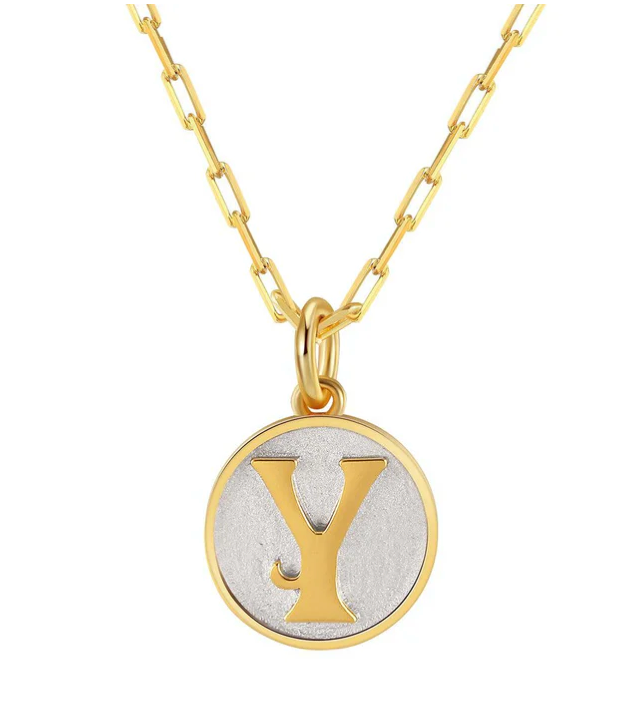 Dainty Fancy Initial Pendant Necklace Y