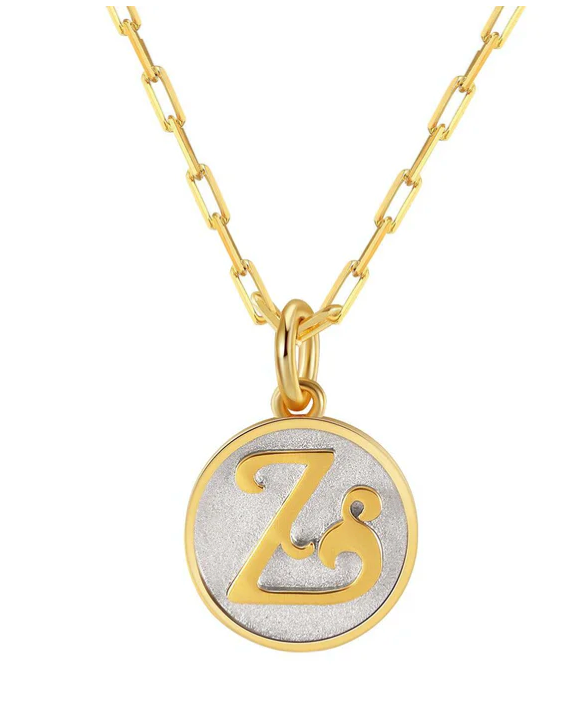Dainty Fancy Initial Pendant Necklace Z
