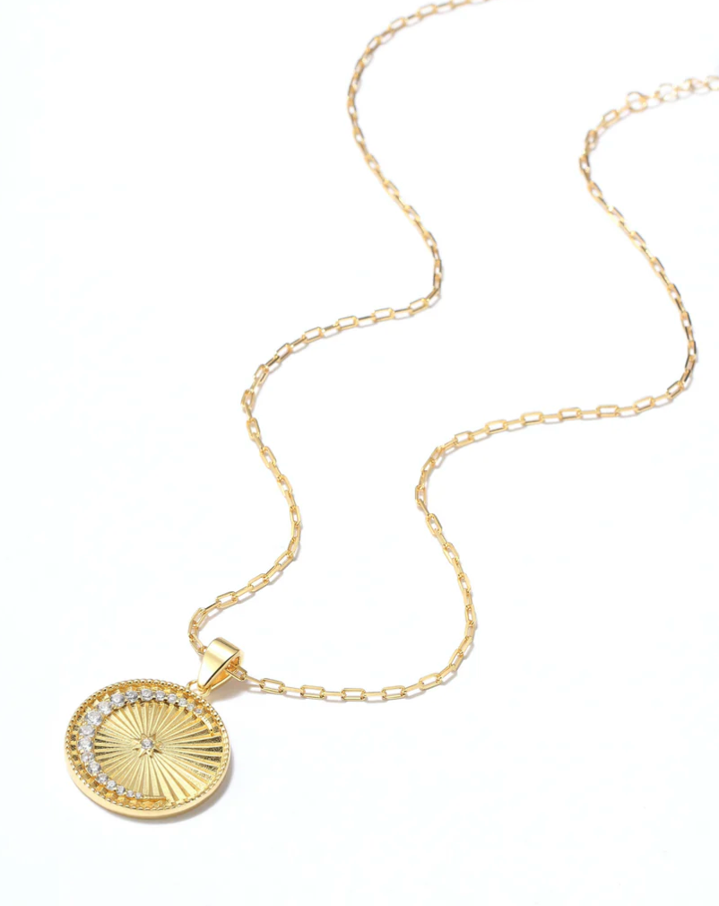 Saints and Saviors Over The Moon Pendant Necklace Clear