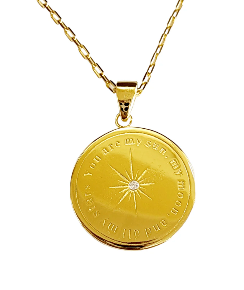 Saints and Saviors Over The Moon Pendant Necklace Pink