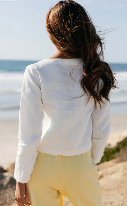 Bessette Linen Button Cardigan