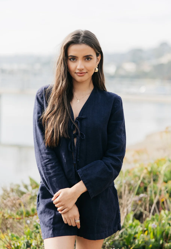 Keaton Linen Tie Top