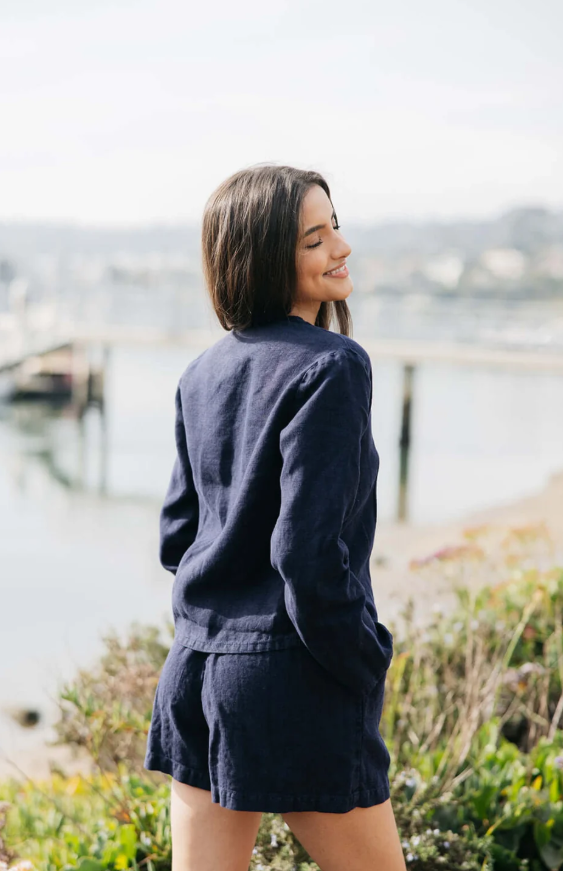 Keaton Linen Tie Top